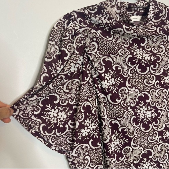 $225 NWT ⭐️ HOST PICK ⭐️Rebecca Taylor Rochelle Fleur Drape Mock Neck Blouse - Picture 8 of 14